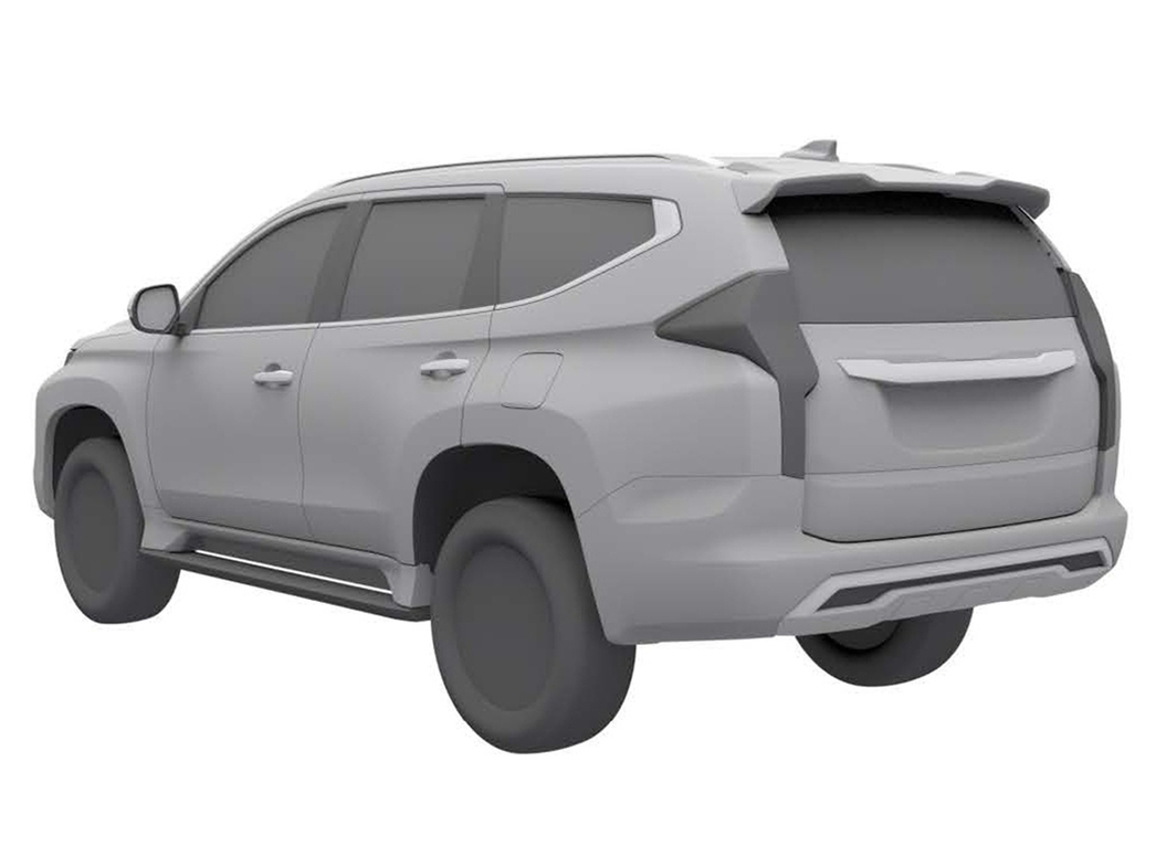 На фото патентное изображение обновленного Mitsubishi Pajero Sport