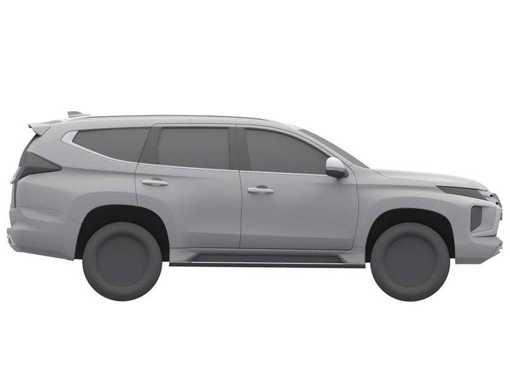 На фото патентное изображение обновленного Mitsubishi Pajero Sport