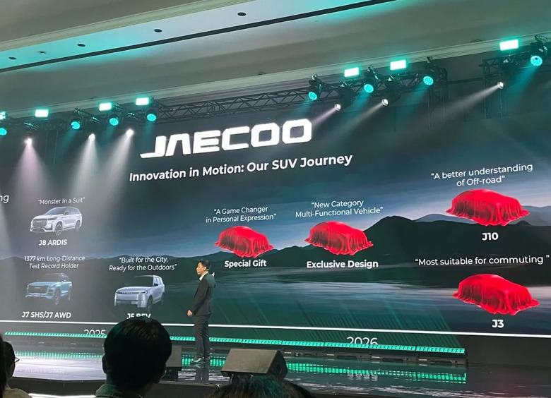 Изображение Jaecoo представит кроссоверы J3 и J10 в 2026 году
