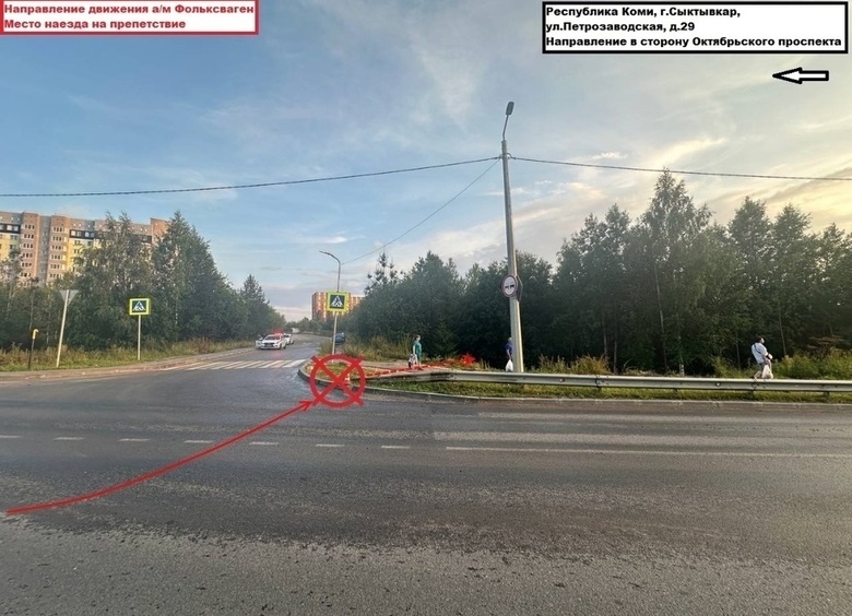 Изображение Водитель без «прав» влетел в кювет на Volkswagen в Сыктывкаре