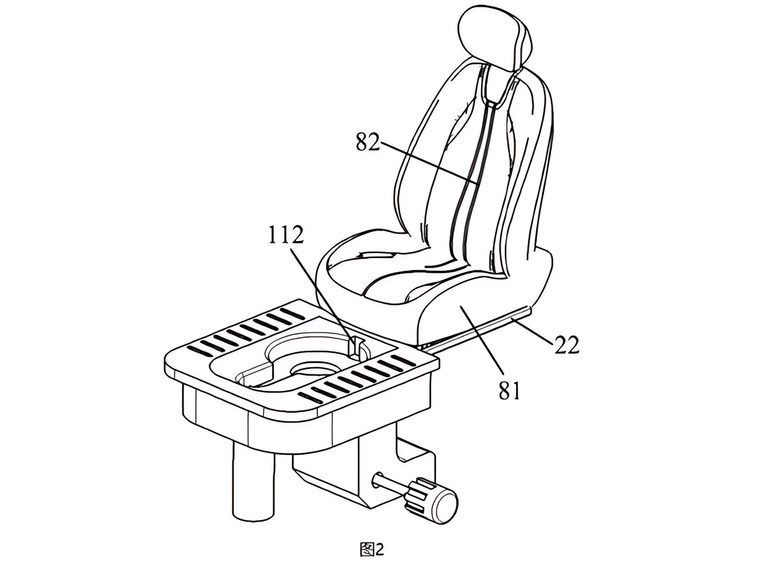 Изображение Китайская компания Seres запатентовала унитаз для автомобиля
