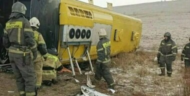 В Забайкалье перевернулся автобус с пассажирами