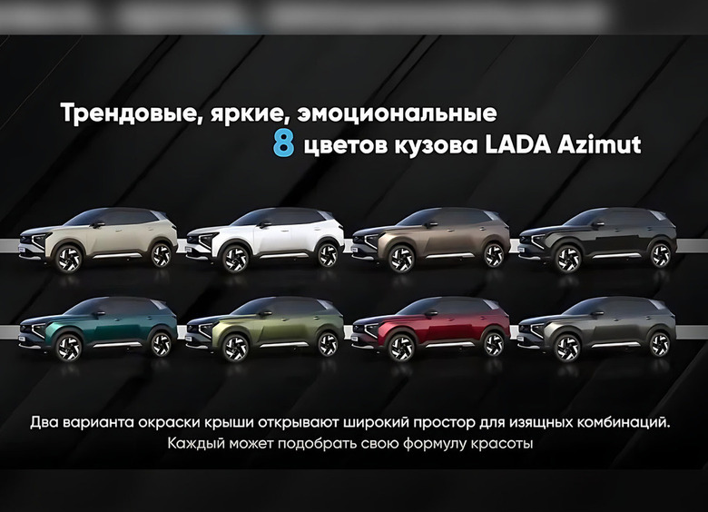Изображение АВТОВАЗ рассекретил палитру цветов кузова LADA Azimut